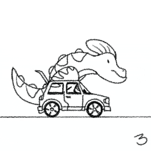 Car Dinosaur GIF by Nico
