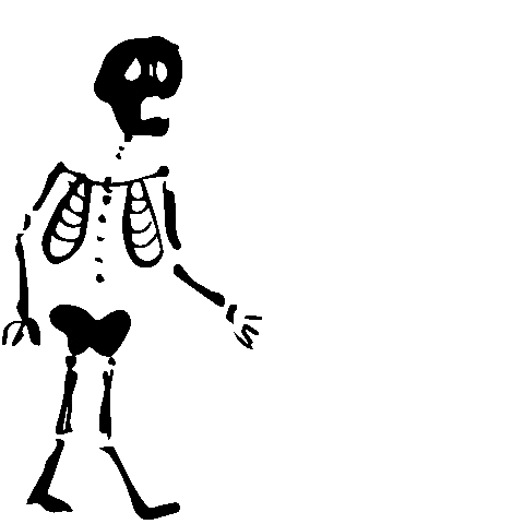 Ghost Skeleton Sticker by Teaspoon studio