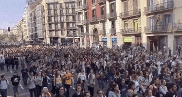barcelona protest catalan GIF