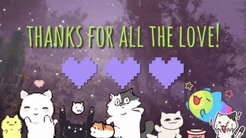 Cat Love Thank You GIF by Astral Clocktower Studios