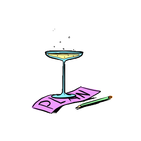 Champagne Bubbles Sticker by Dolly Warhol