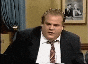 Scared Chris Farley GIF