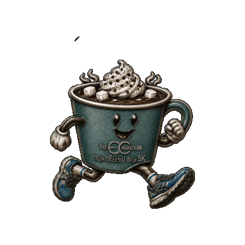 Hot Chocolate Coffee Mug Sticker by Eau Claire Marathon