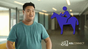 American Sign Language Horse Riding GIF by ASL Connect