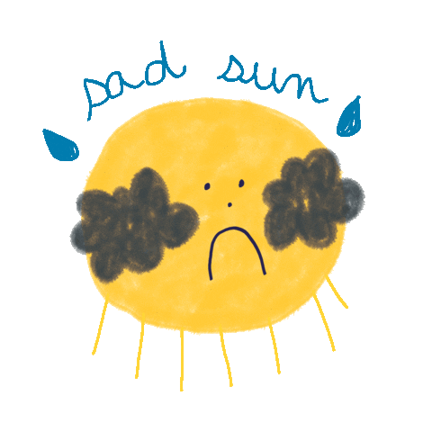 Sad Sun Sticker by amedinesed