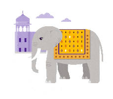 Elephant Teatime Sticker by Lebensbaum