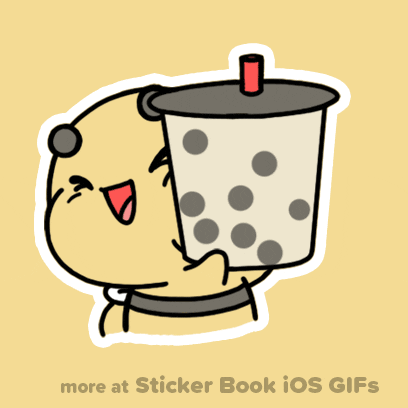 Happy Bubble Tea GIF by Sticker Book iOS GIFs