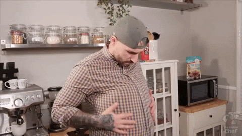 Food Baby Cheat Day GIF by The Protein Chef - Find & Share on GIPHY