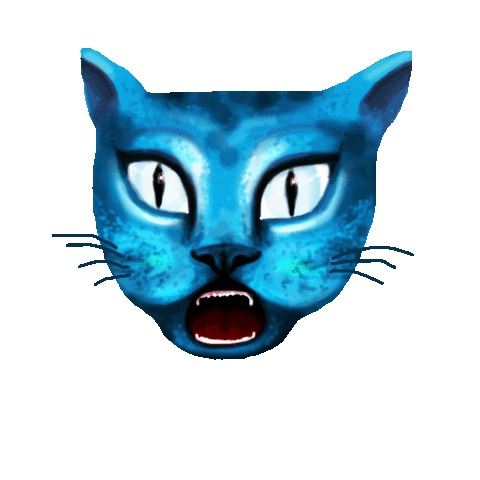 Blue Cat Sticker