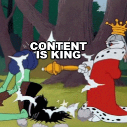 how to build an email list - Bugs Bunny GIF "content is king"