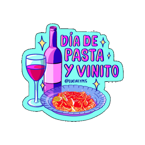 Wine Pasta Sticker by luciatypes