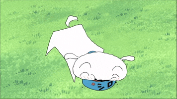 Shinchan happy anime dog japan GIF