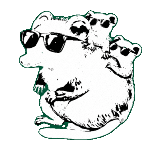 Opossum Gruene Sticker