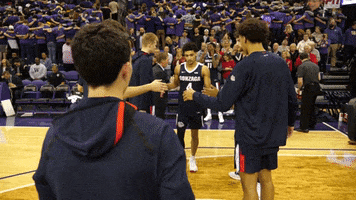 GonzagaBulldogs basketball high five handshake starter GIF