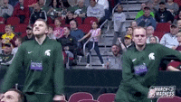 college basketball michigan state floss GIF by NCAA March Madness