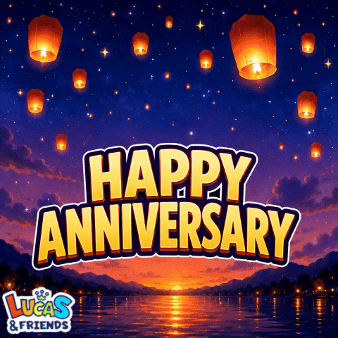 Happy Anniversary Greetings GIF by Lucas and Friends by RV AppStudios