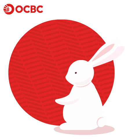 Rabbit Lantern Sticker by OCBC Bank