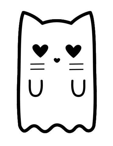 Ghost Cat Love Sticker
