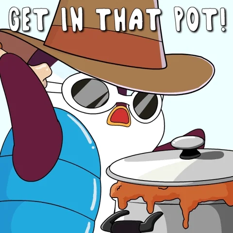 Penguin Cooking GIF