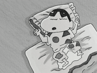 Lazy Shin-chan Morning Yawn – Relatable Tired Mood