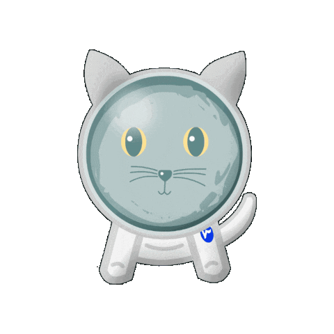 Cat Space Sticker by Vegans of Rosenheim