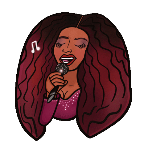 Red Hair Singing Sticker by JellaCreative