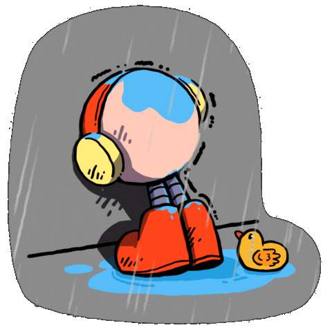 Sad Rain Sticker by VEQuestor