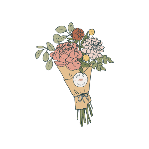 Posies Flower Truck Sticker