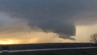 Rotating Supercell Looms Over Nebraska Amid Tornado Warning