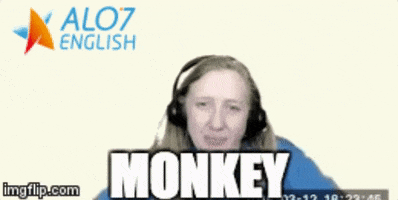 monkey total physical response GIF by ALO7.com