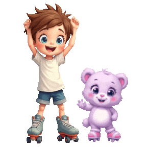 Boys Girls Roller Skating Sticker