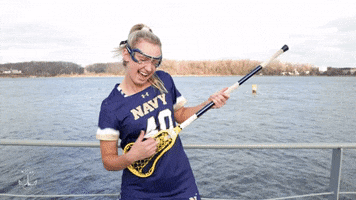 Womens Lacrosse Guitar GIF by Navy Athletics
