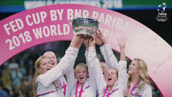 Celebration Team GIF by Fed Cup by BNP Paribas