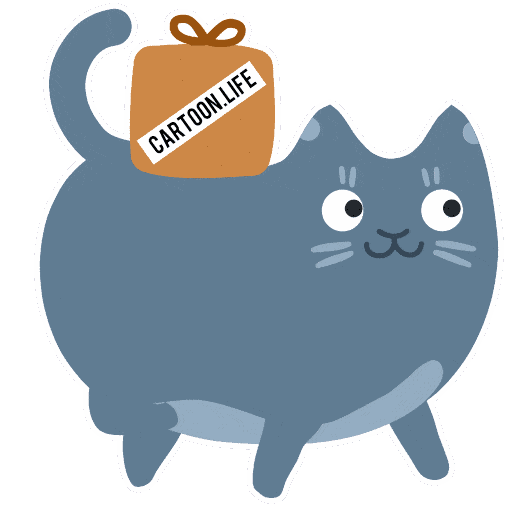 Cat Deliver Sticker by Iconka.com