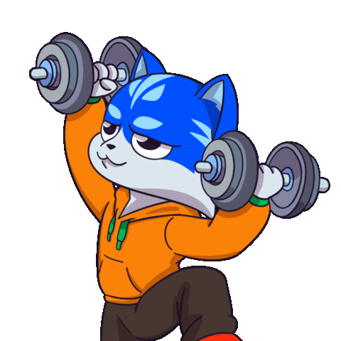 Cat Flexing Sticker by Toshithecat