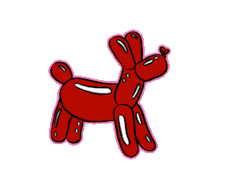 Barking Balloon Dog Sticker