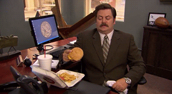 Giphy - ron swanson lunch GIF