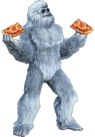 Pizza Yeti Sticker by AcrobatAnt