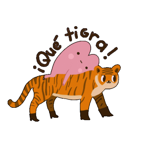 Tired Tiger Sticker by Maria Jose Da Luz