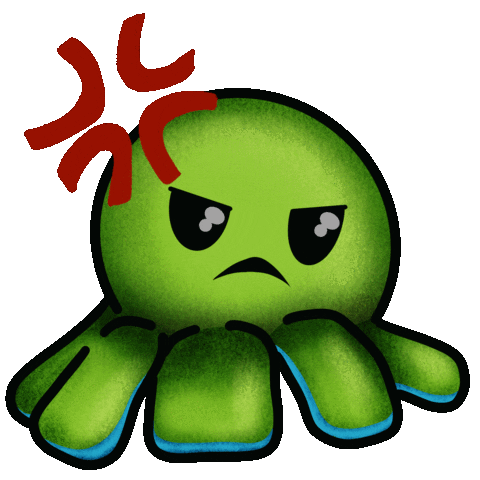 Sad Octopus Sticker