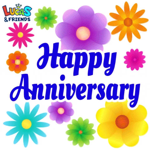 Happy Anniversary Marriage GIF by Lucas and Friends by RV AppStudios