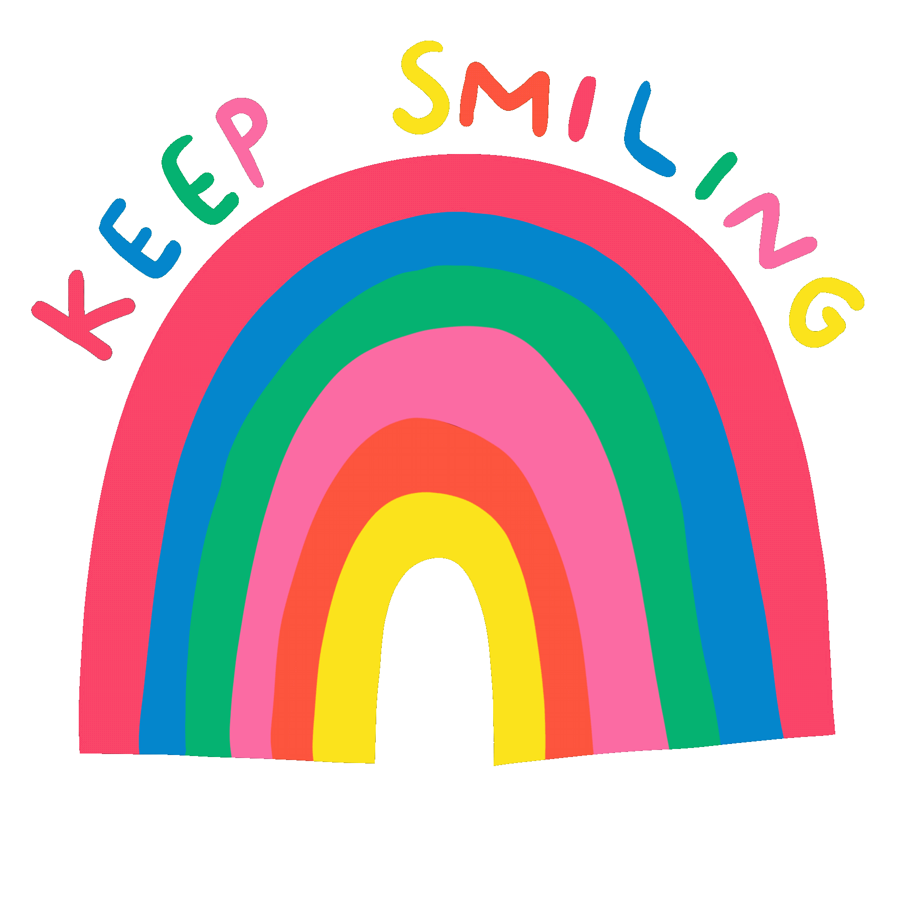 Rainbow Keep Smiling Sticker For Ios Android Giphy