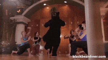 BlackBearDiner bear yoga pose bears GIF
