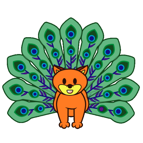 Fox Peacock Sticker by isobelleDB