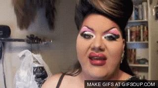 scared drag queen GIF