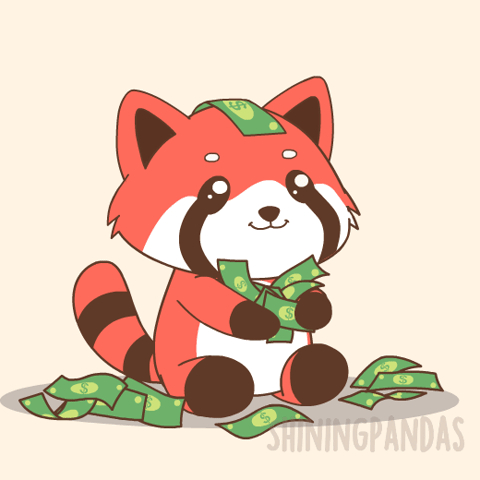 Red Panda Dollar Bills GIF