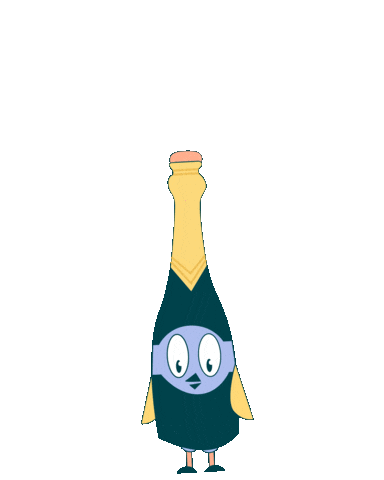 Happy New Year Champagne Sticker by Laiko