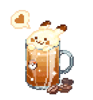 Emme_Doble love coffee pokemon breakfast Sticker