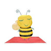 Cartoon Bee Exercising