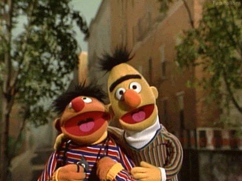 Happy Bert And Ernie GIF by MOODMAN - Find & Share on GIPHY